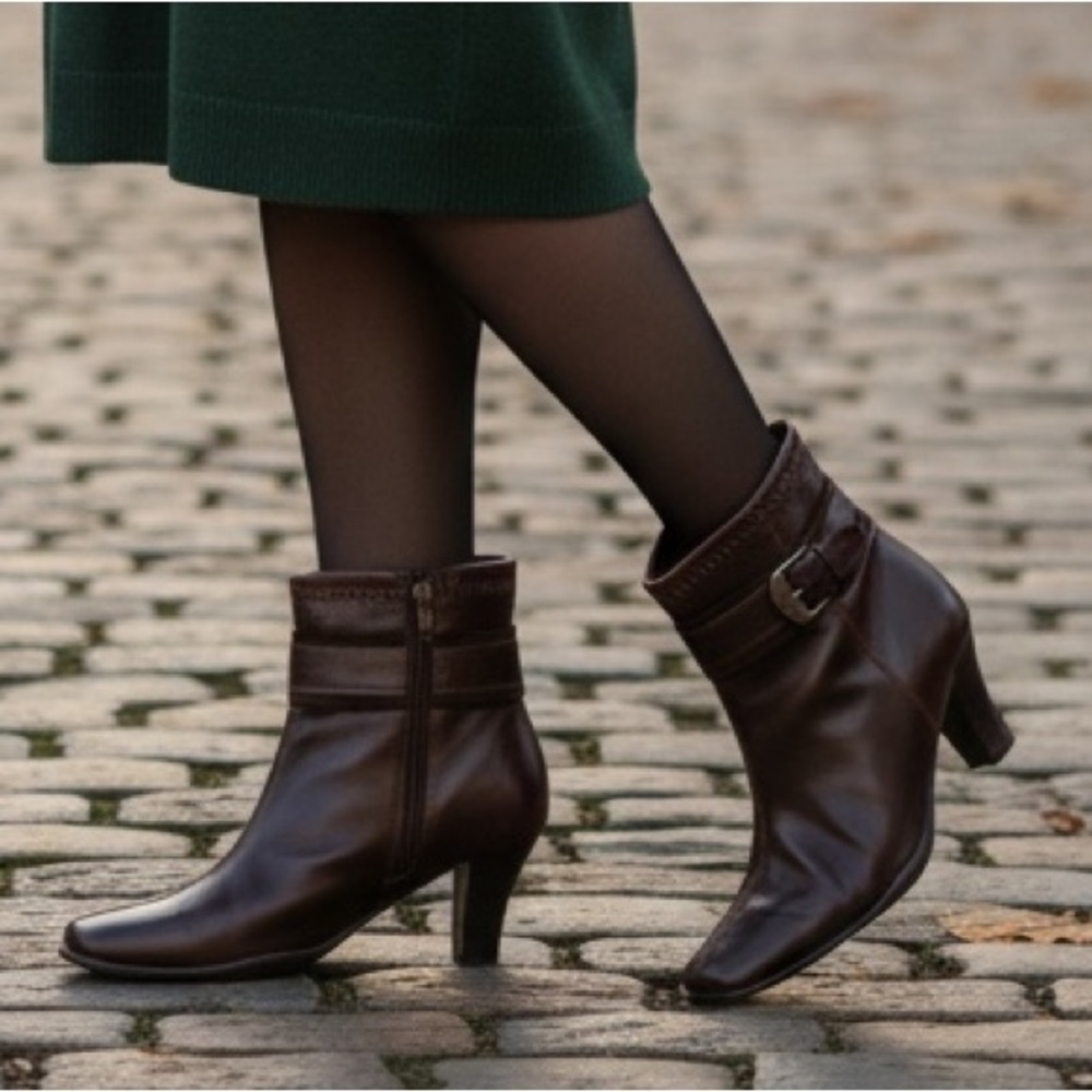 A2 By Aerosoles Rich Brown Ankle Booties “Cinch of Luck”